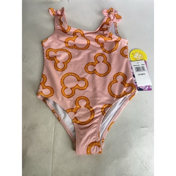 Disney Other - Disney Mickey Minnie Mouse Pretzel One Piece Swimsuit Swimwear Toddler Girls 3T